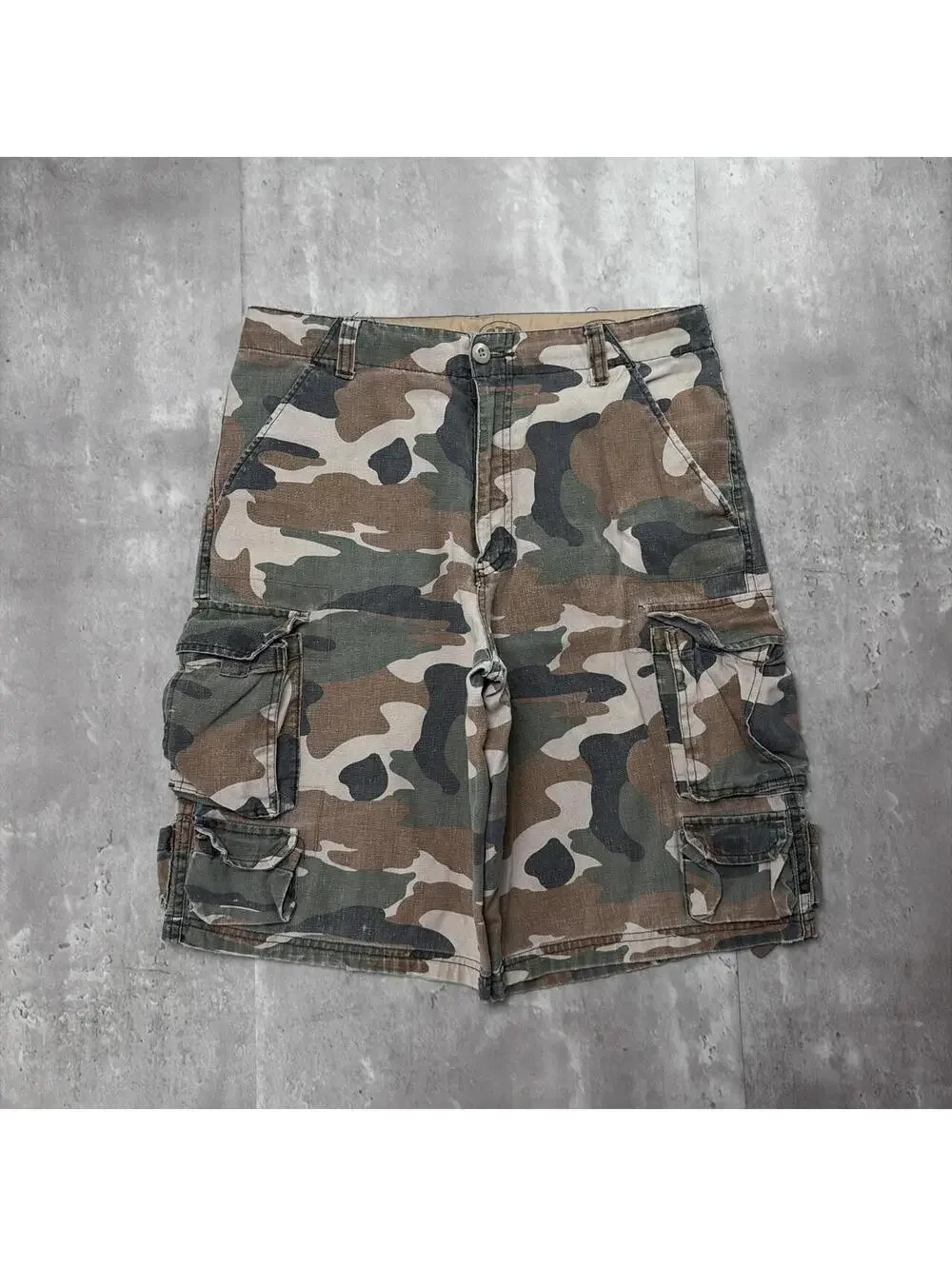 Y2K Camo OTB Grunge Gothic Baggy Cargo Skater Shorts